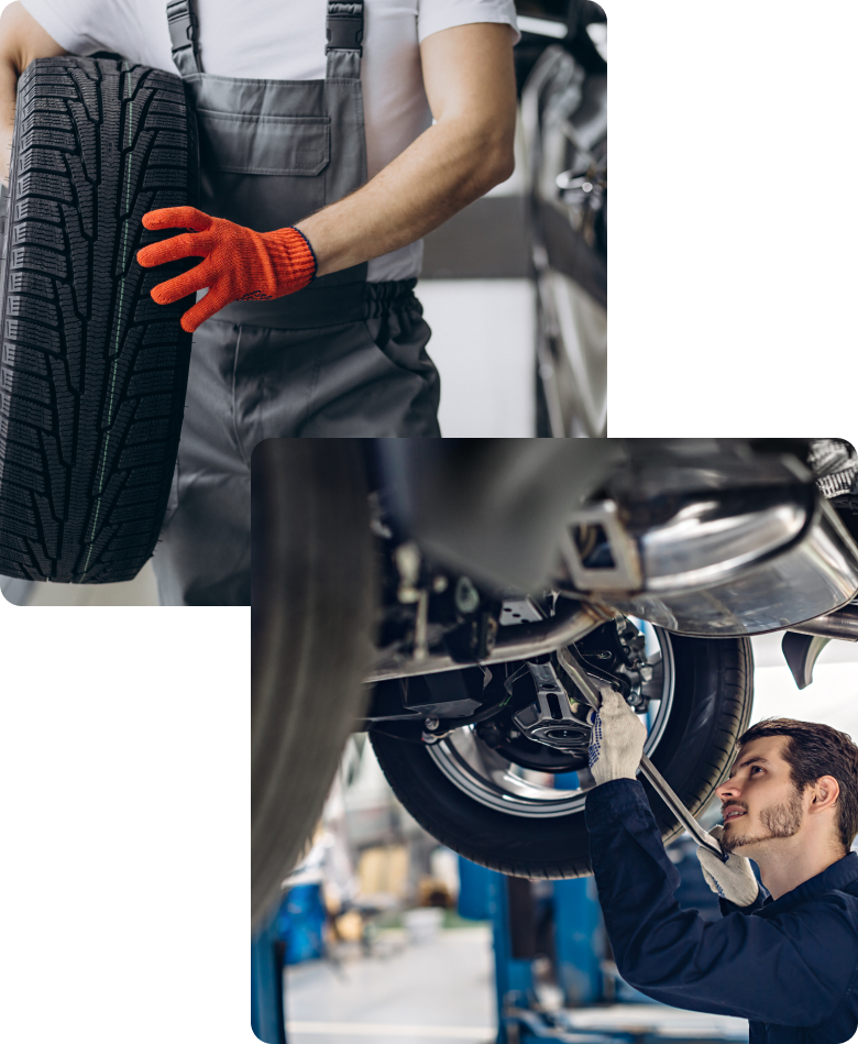 Mechanic performing full-service repair