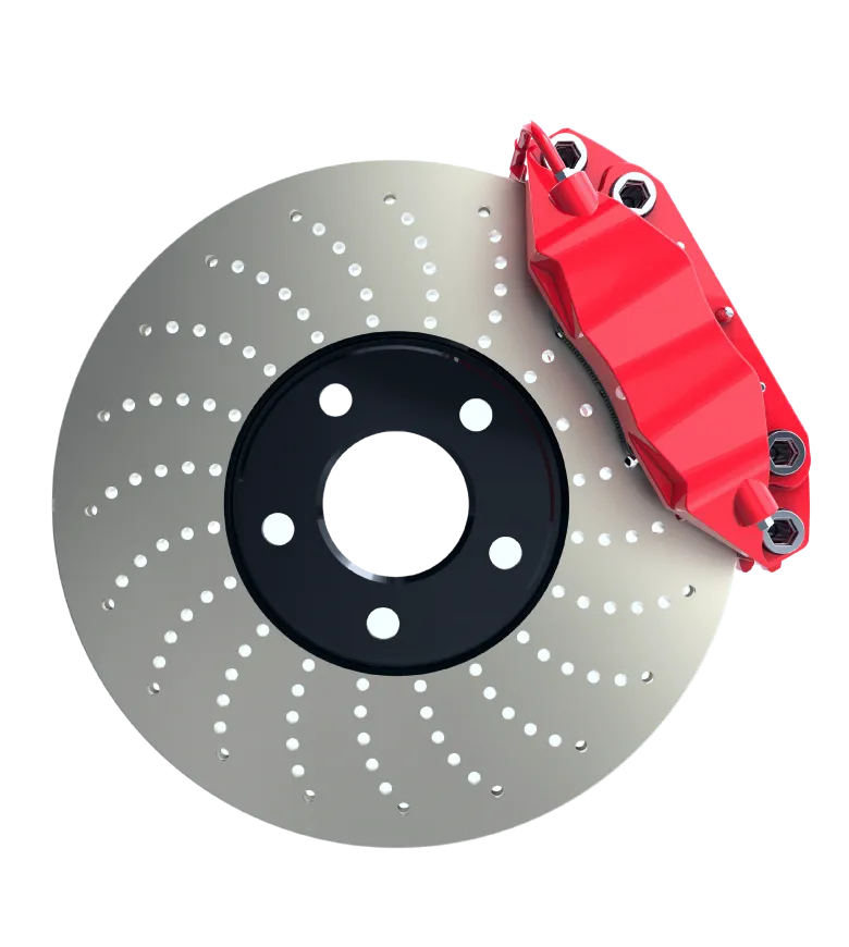 New brake rotor and caliper
